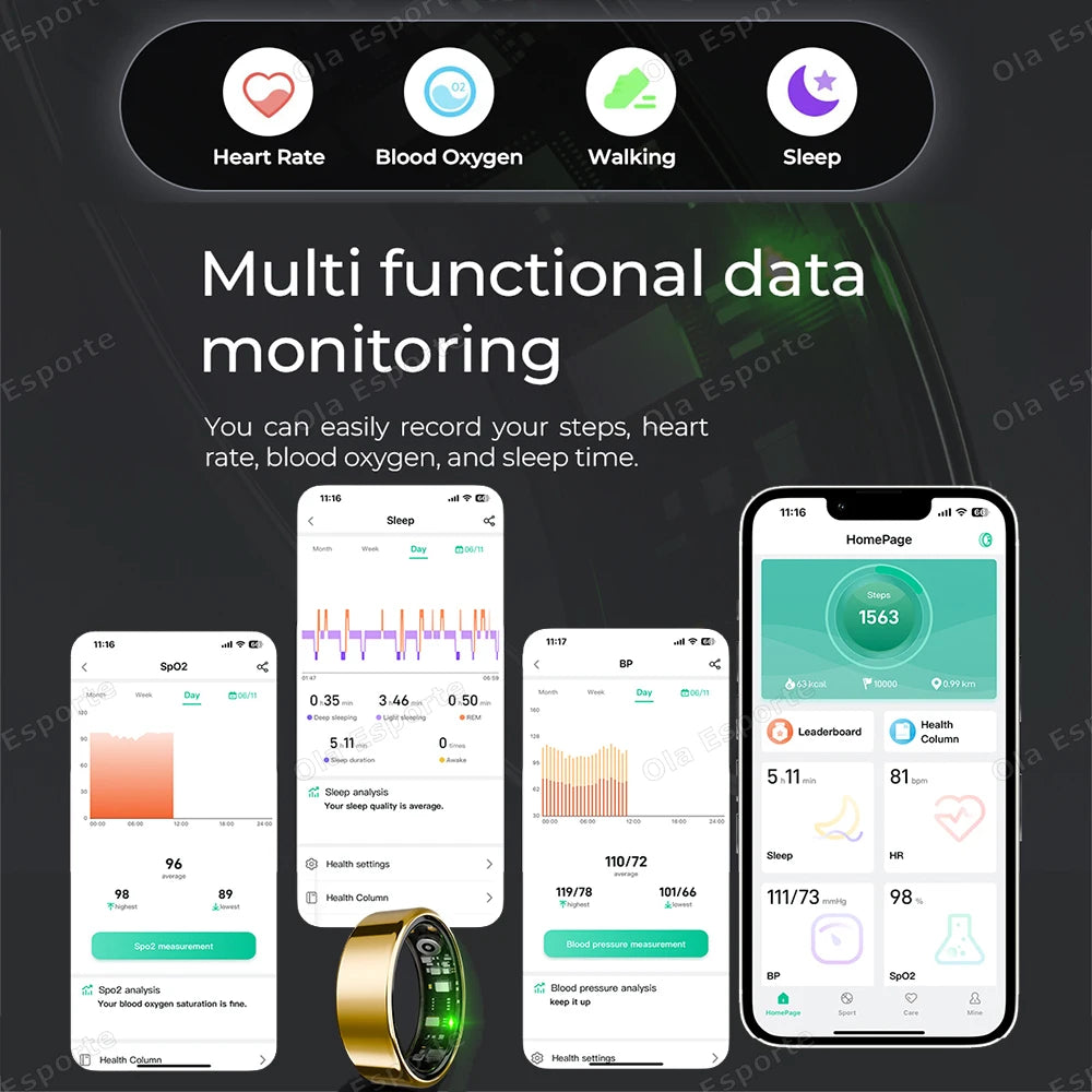 "Samanfix Pro Smart Ring - Monitor de Salud de Titanio".
